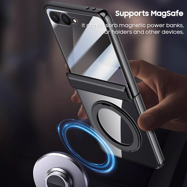 Rotating Bracket Electroplated Clear Case with MagSafe