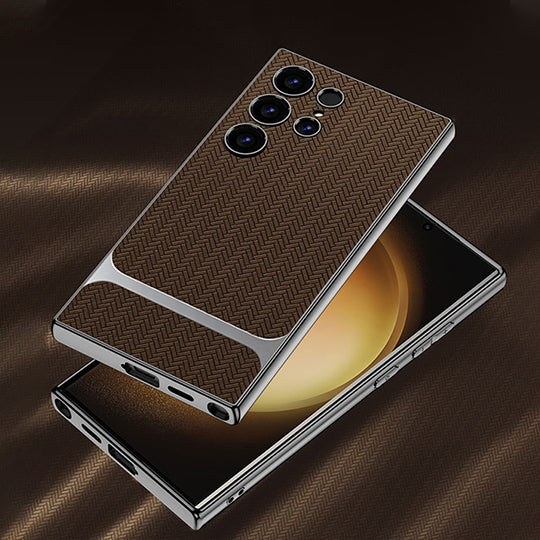 Braided Electroplated Business Leather Case