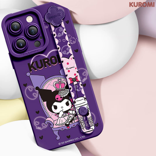 iPhone Series | “Sanrio Kuromi”  Liquid Silicone Wristband Phone Case