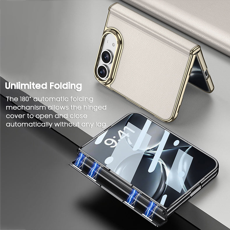 Electroplated Gold-Edged Leather Case