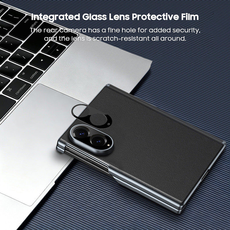 Full-Coverage Hinged Protective Electroplated Leather Case