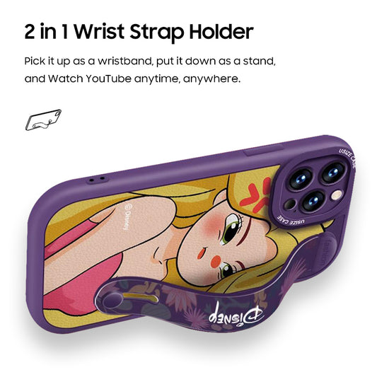 iPhone Series | Disney Princessy Wristband Holder Leather Phone Case
