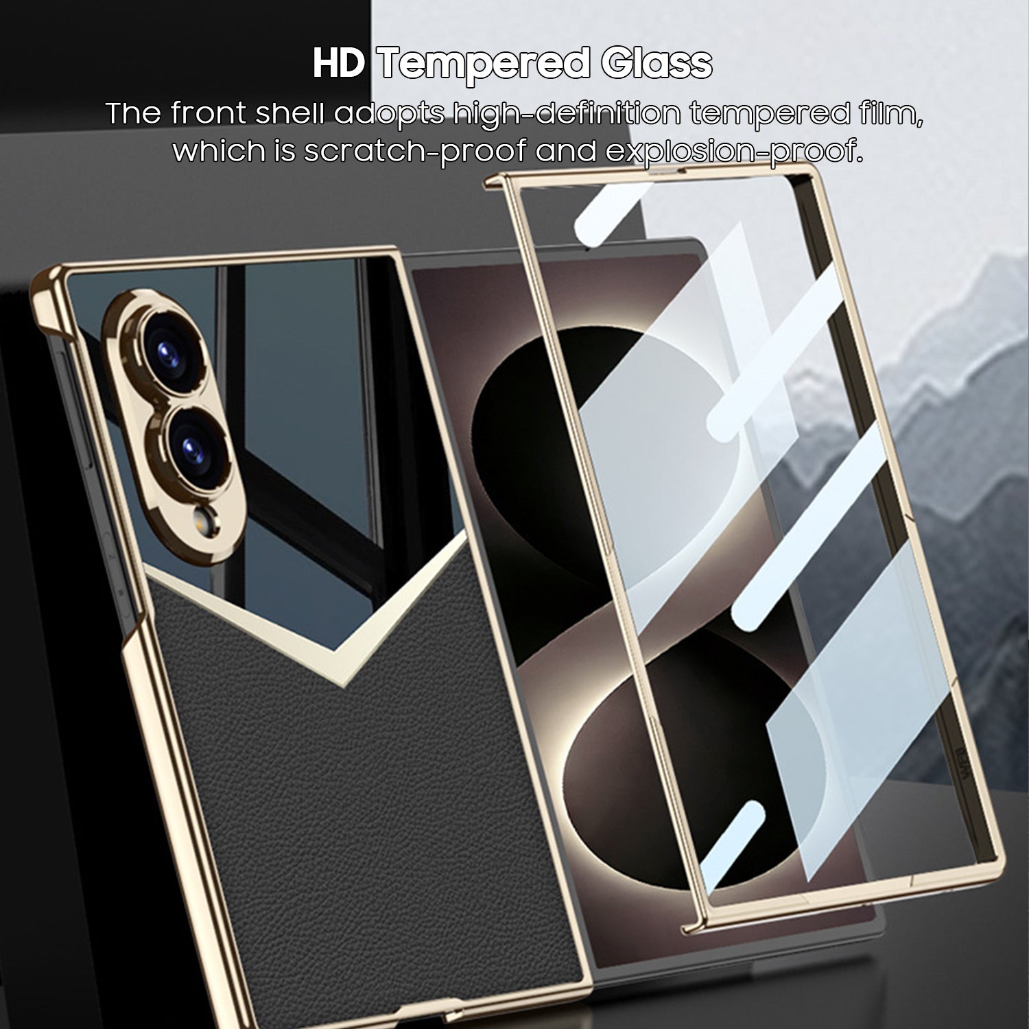 Fashionable Electroplated Stitching Leather Case