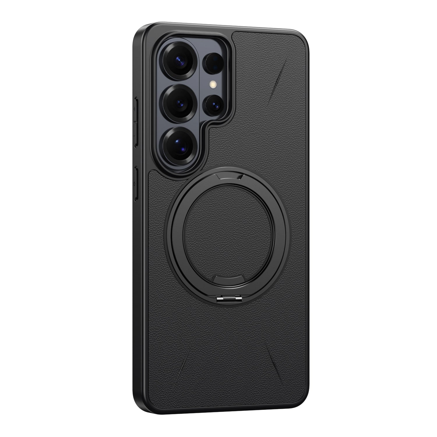 Rotating Ring Leather Case with MagSafe