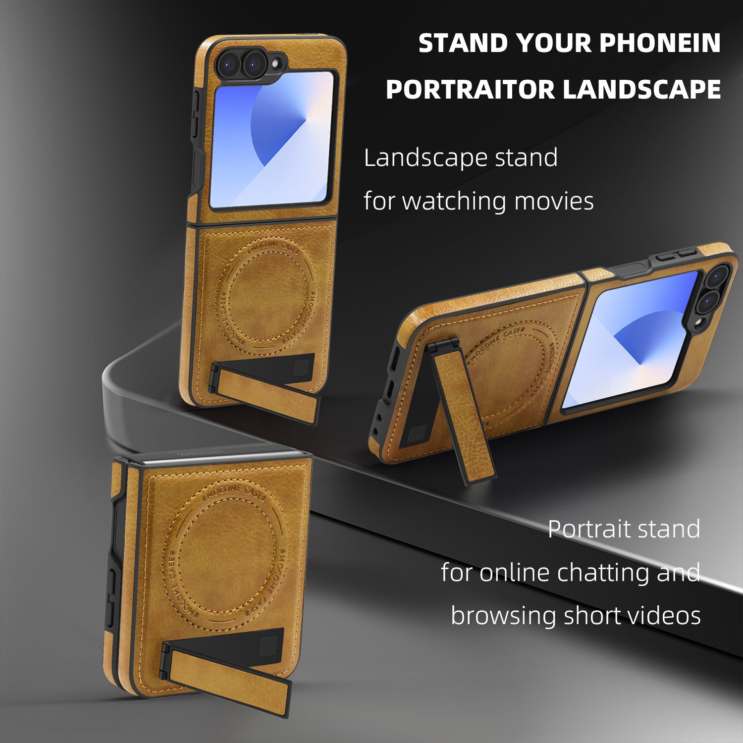 Business kickstand Leather Case with MagSafe