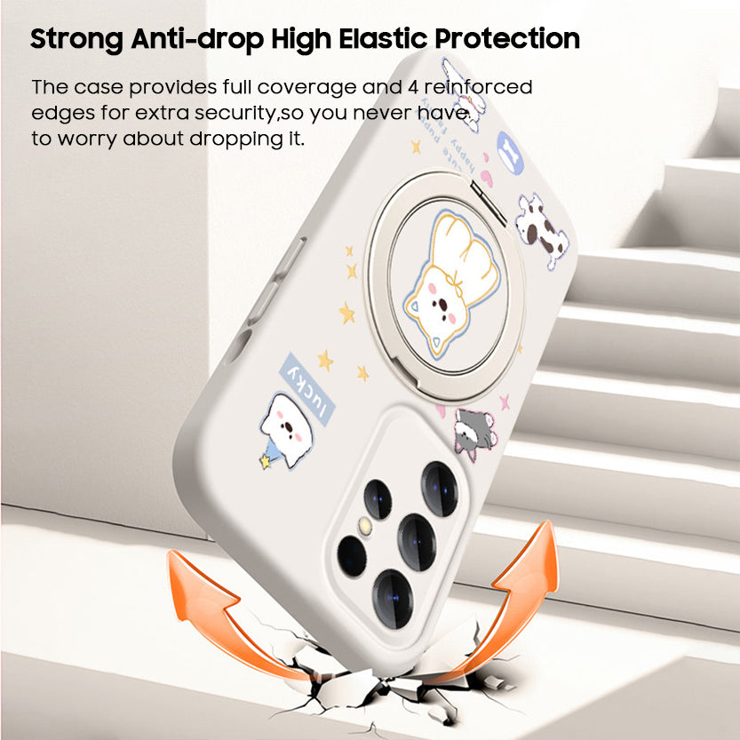 Cute Westie Liquid Silicone Lanyard Case with Bracket