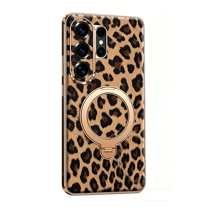 Leopard Print Electroplated Case with MagSafe