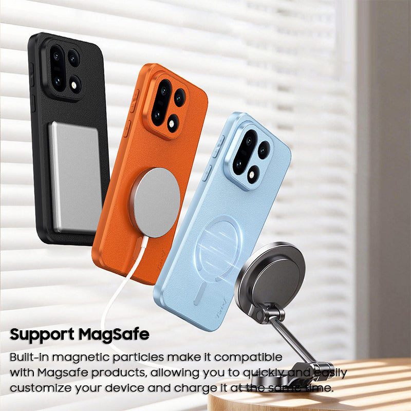 Lychee-Textured Leather Case with MagSafe