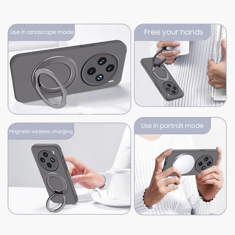 Rotating Bracket Silicone Case with MagSafe