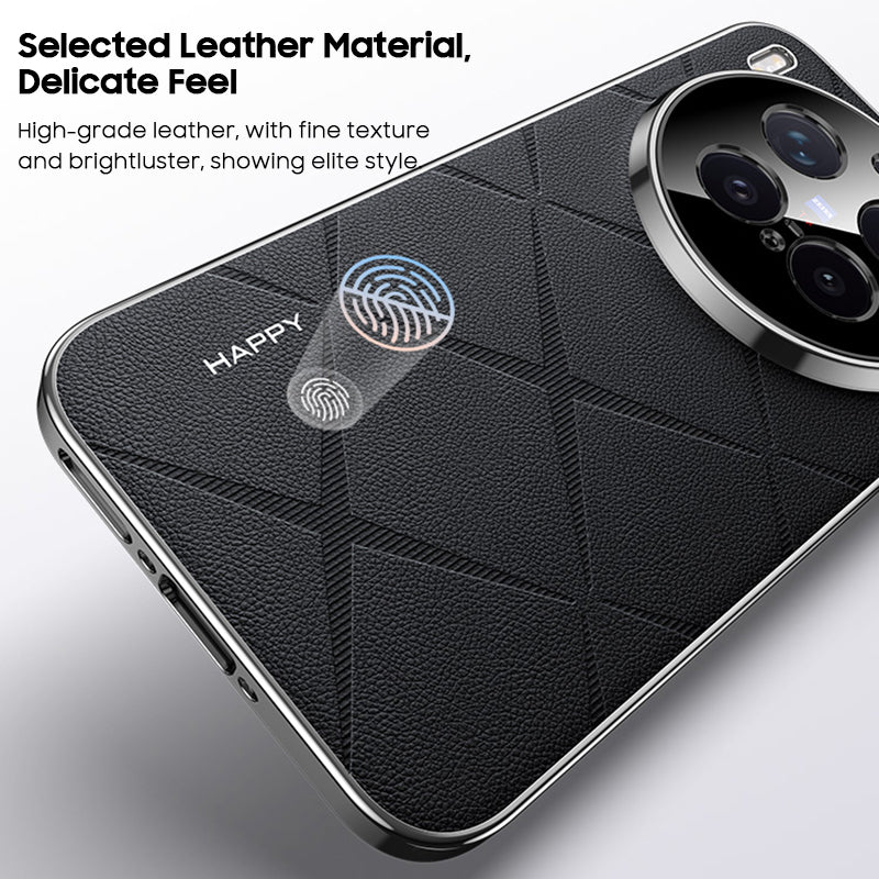 Electroplated Frame Business Leather Case