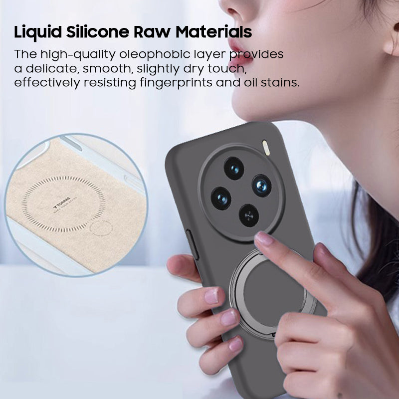Rotating Bracket Silicone Case with MagSafe