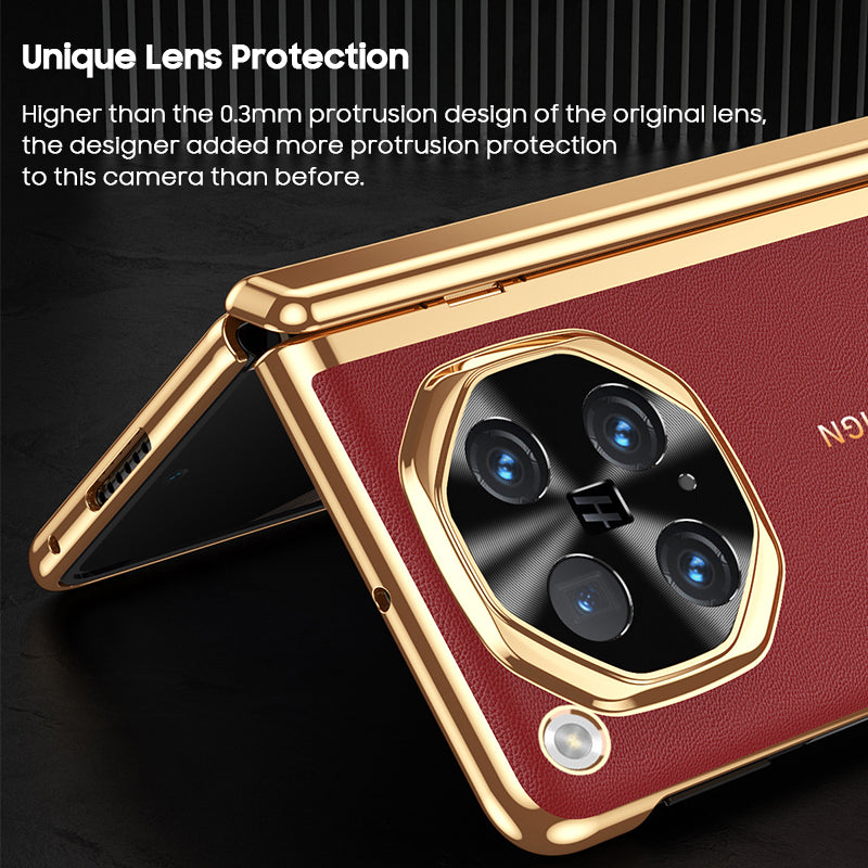 Electroplated Gold Edge Leather Case