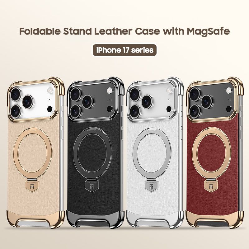 Foldable Stand Leather Case with MagSafe