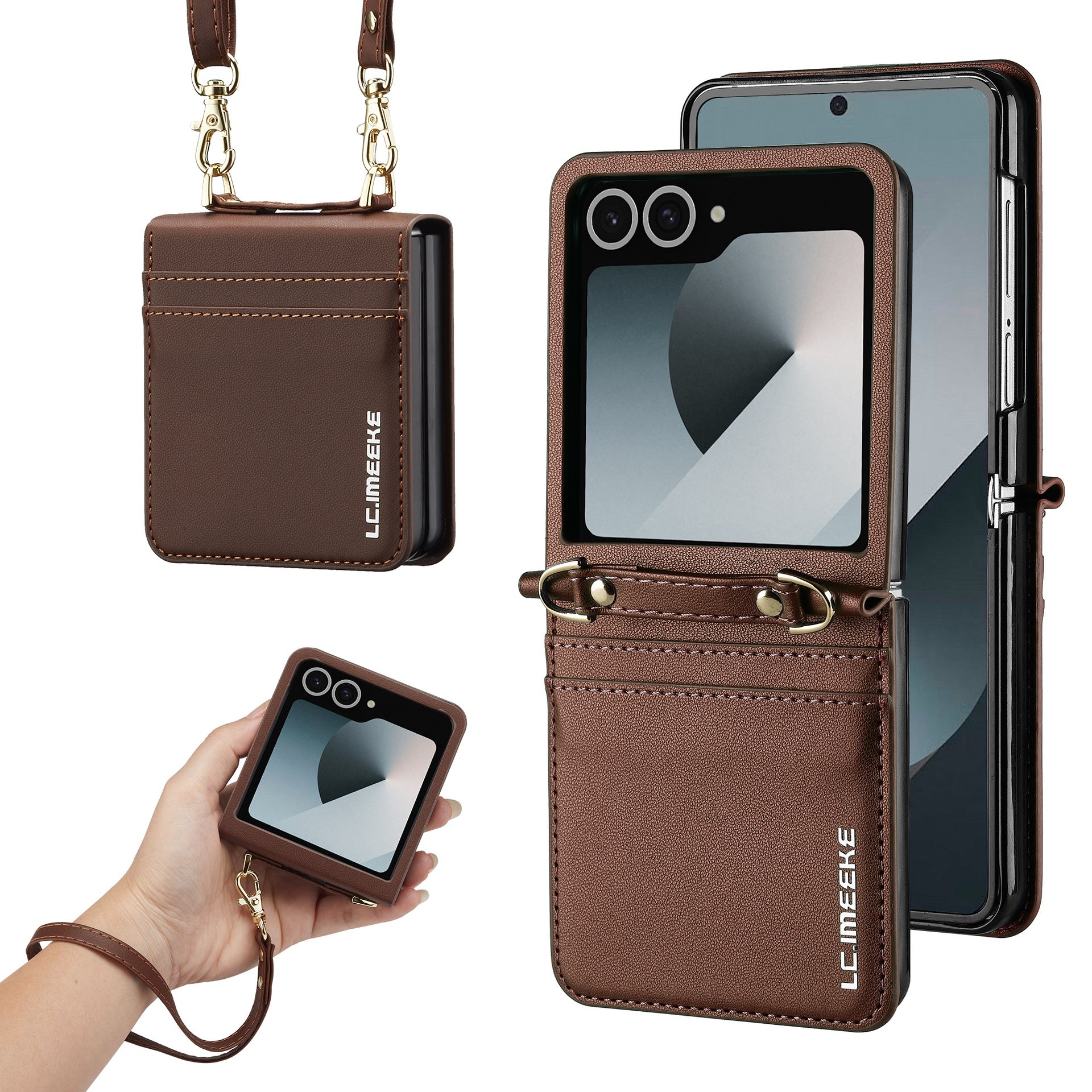 Fashionable Crossbody Card Cell Leather Case
