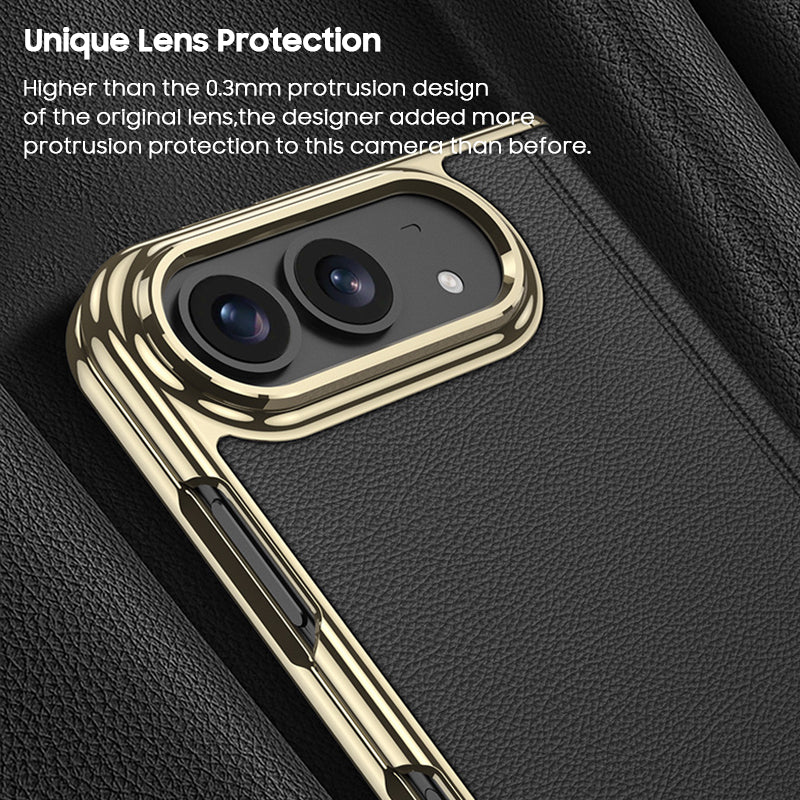 Electroplated Gold-Edged Leather Case