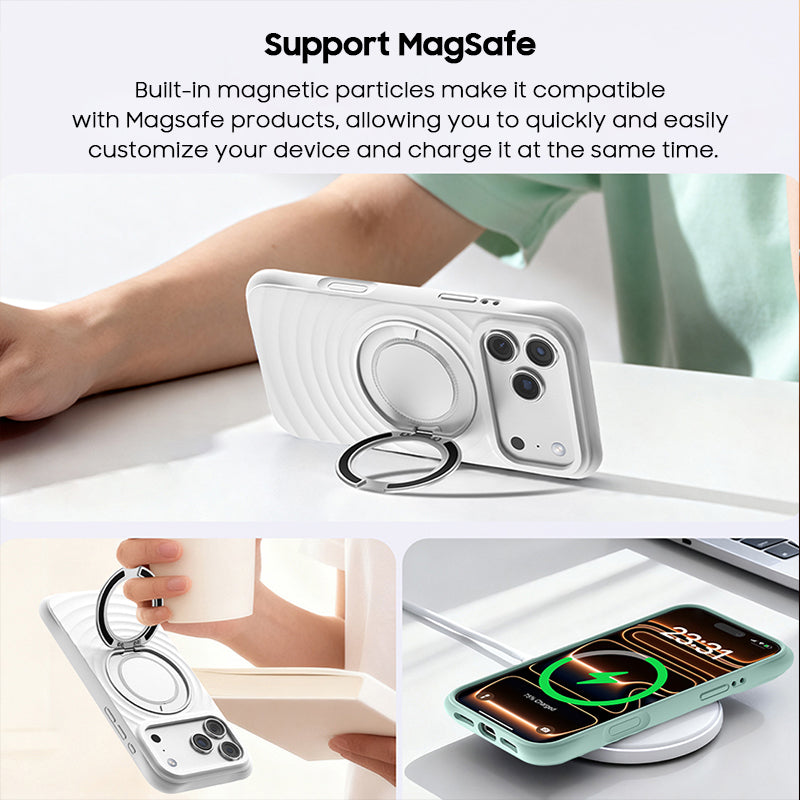 Rotating Bracket Silicone Case with MagSafe