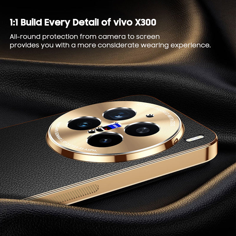 Electroplated Gold-Edged Leather Case