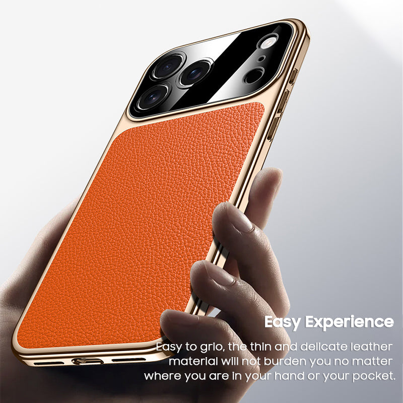 Electroplated Genuine Leather Pebbled Case