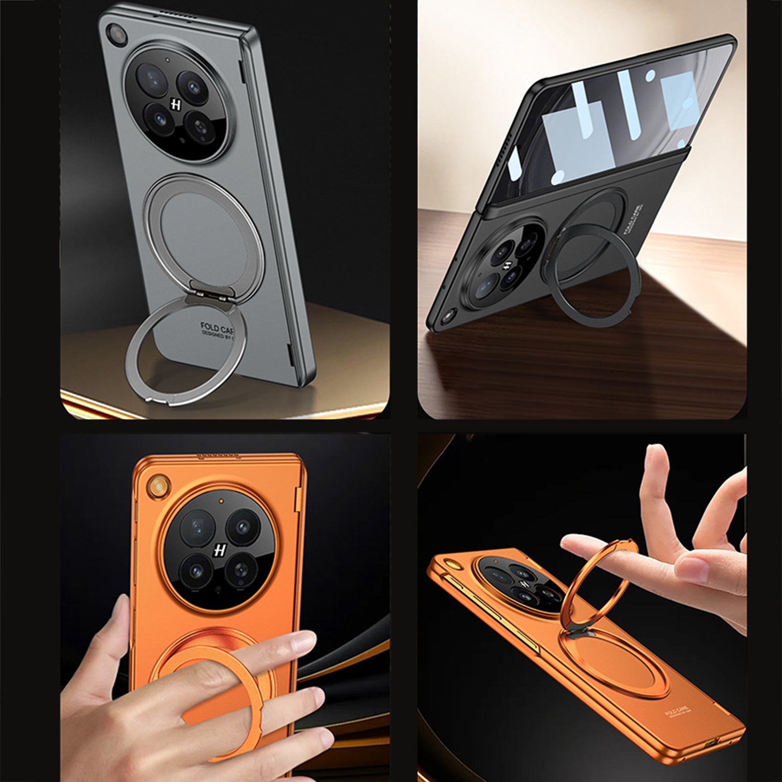 Rotating Magnet Ring Frosted Case with MagSafe