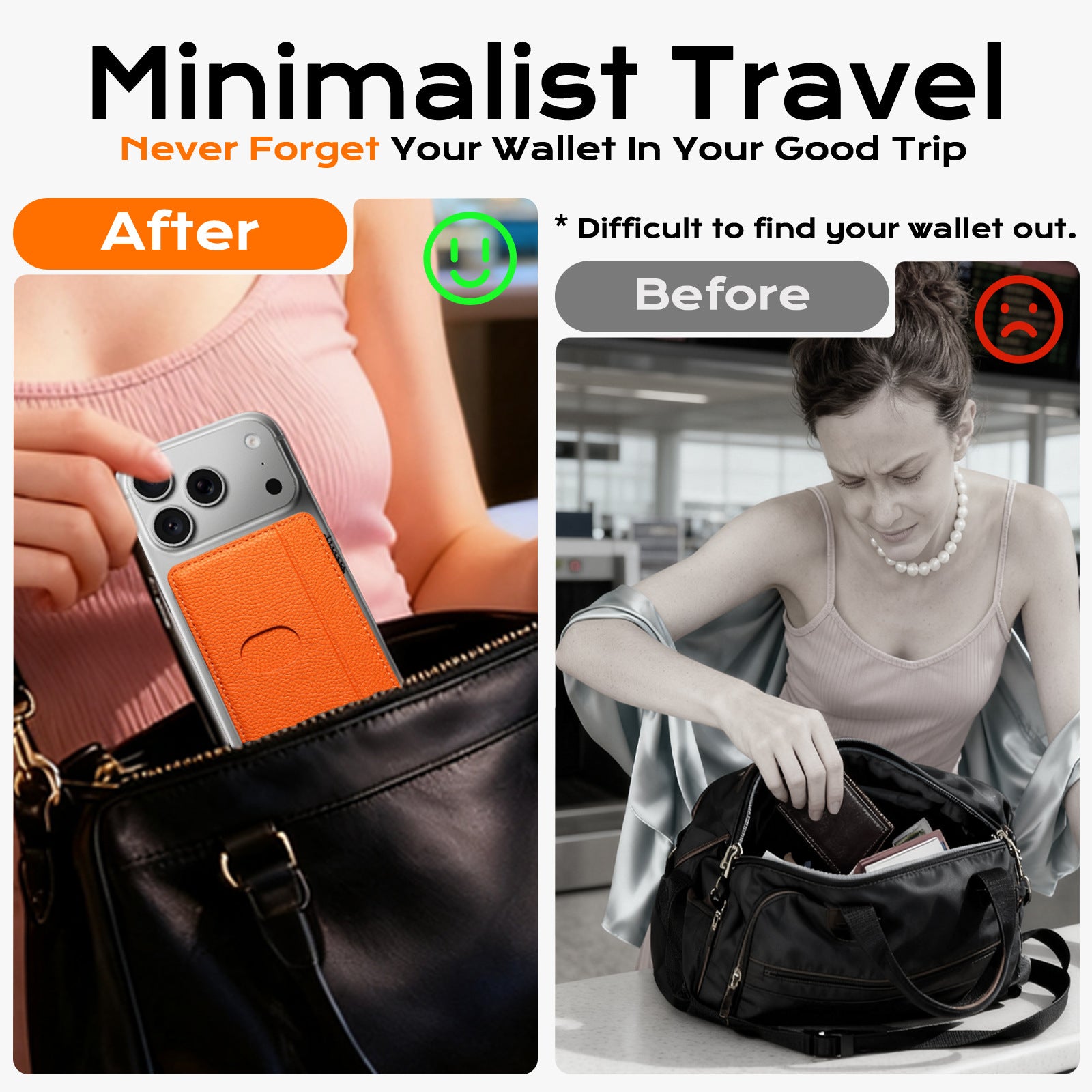 Lychee-Patterned Leather Magnetic Wallet