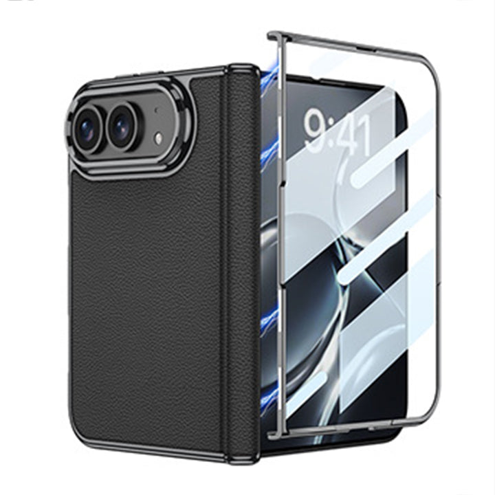 Electroplated Gold-Edged Leather Case