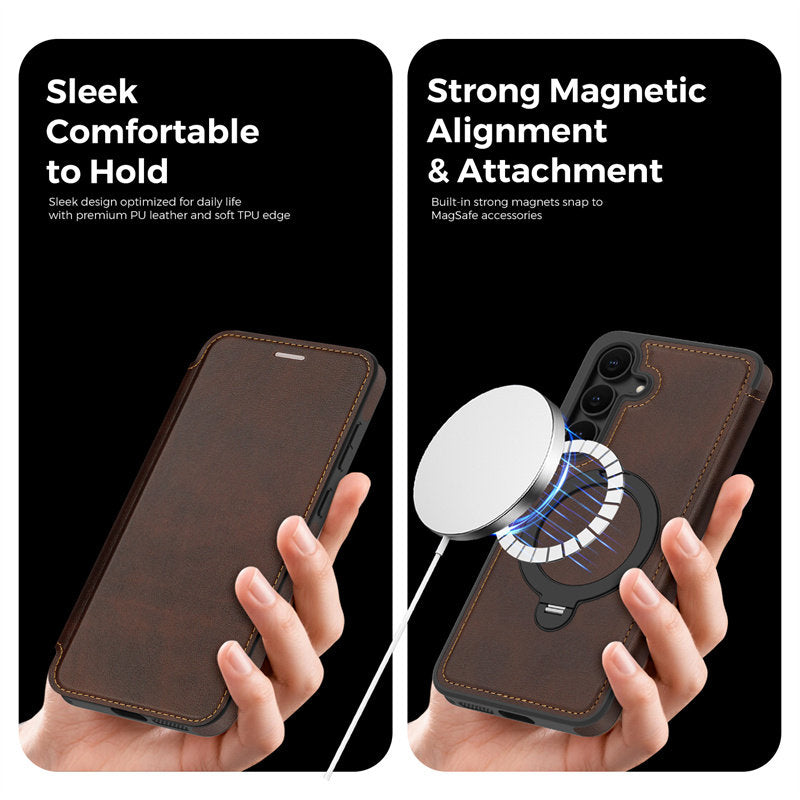 Rotating kickstand Leather Case with MagSafe