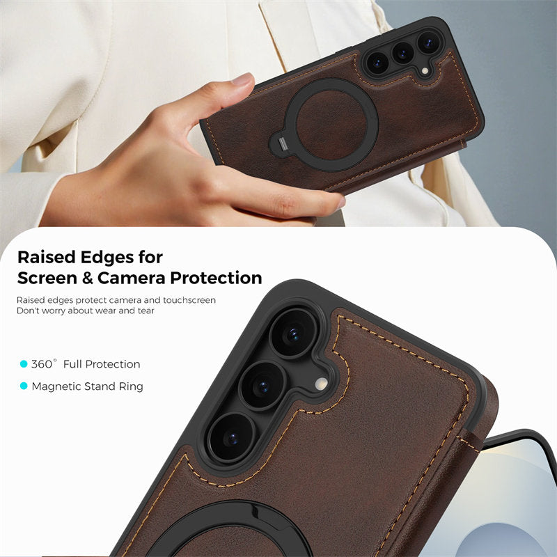 Rotating kickstand Leather Case with MagSafe