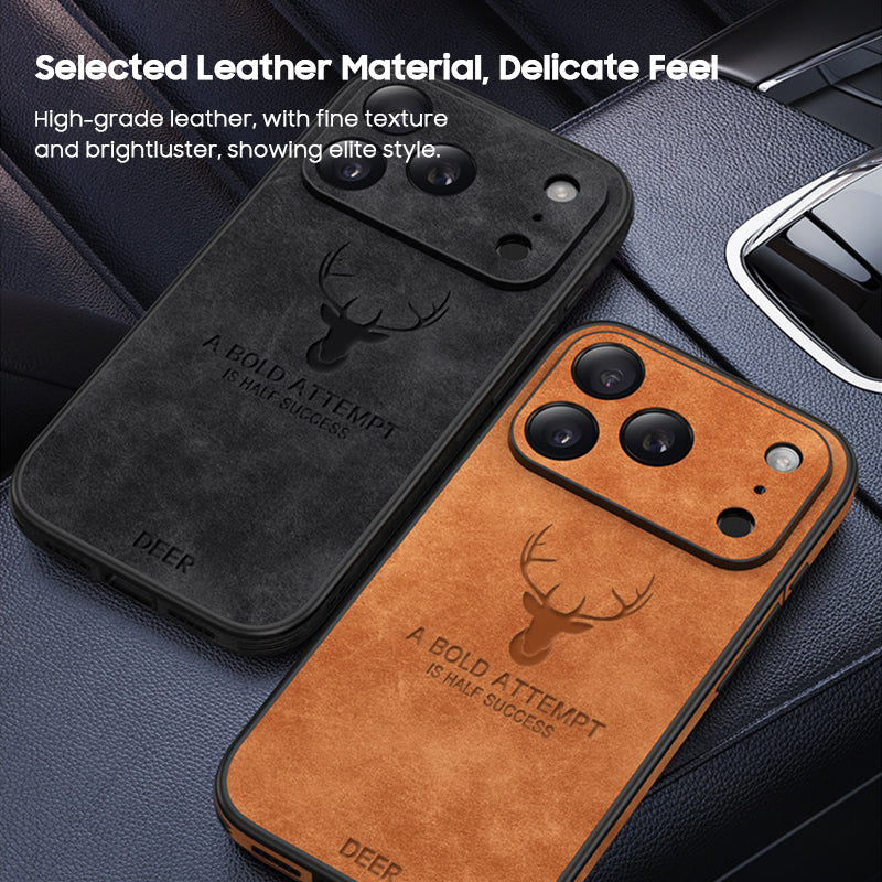 Elk Pattern Leather Case with MagSafe