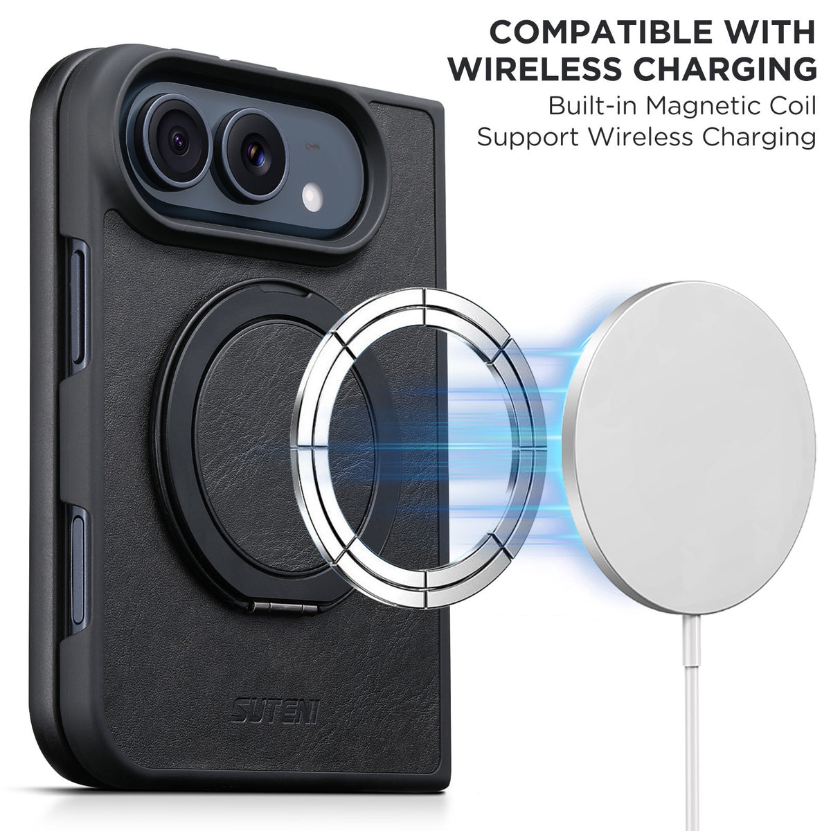 360° Rotating Kickstand Leather Case with MagSafe