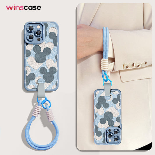 iPhone Series | Disney Cartoon Silicone Phone Case [free Wrist Rope/Cross-Body Strap Rope]