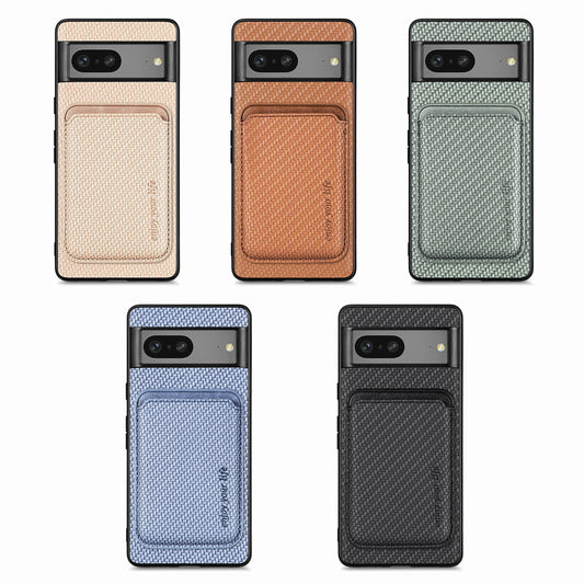 Google Pixel series | MagSafe Carbon Fiber Textured Leather Case