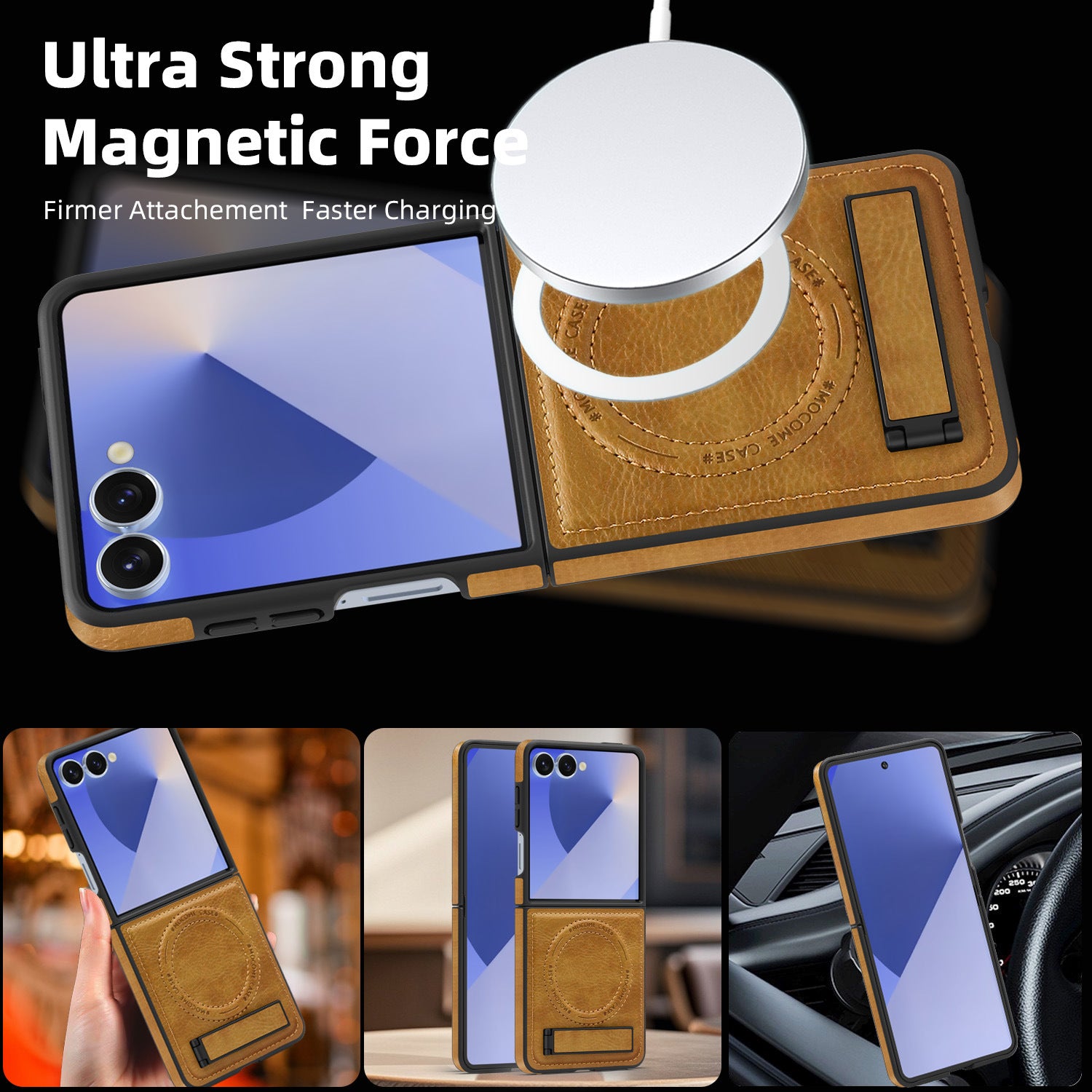 Business kickstand Leather Case with MagSafe