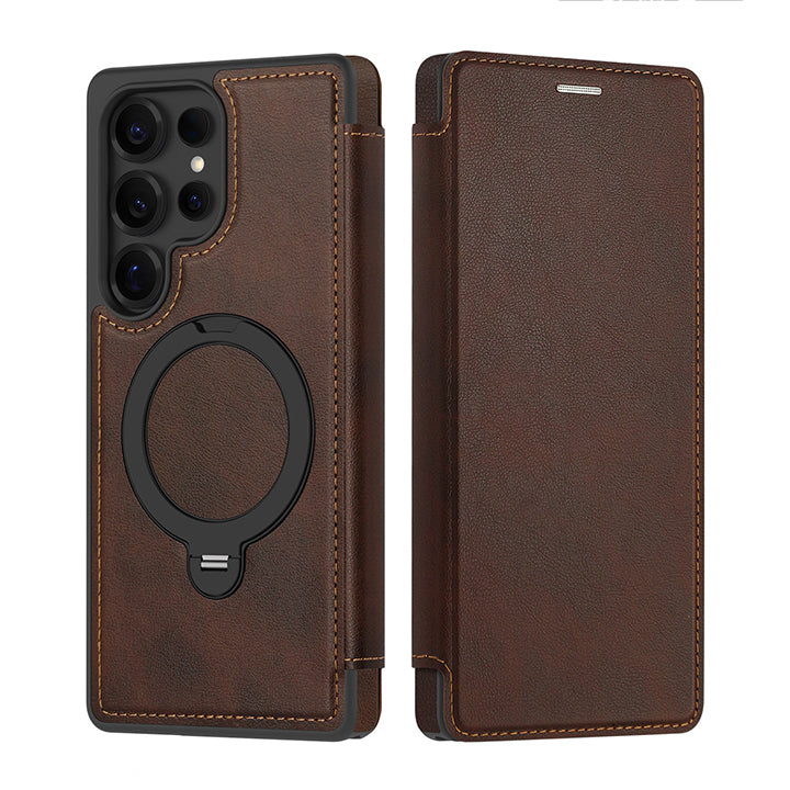Rotating kickstand Leather Case with MagSafe