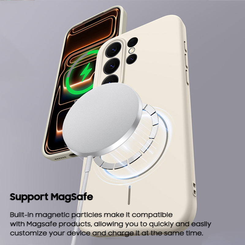 Solid Color Liquid Silicone Case with Kickstand