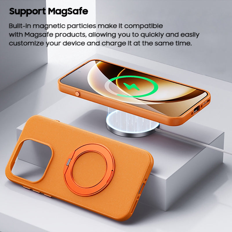 Rock Sand Material Ring Holder Case with MagSafe
