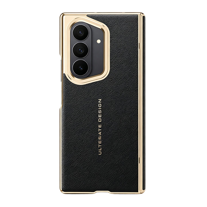 Lens Holder Electroplated Gold Edge Leather Case