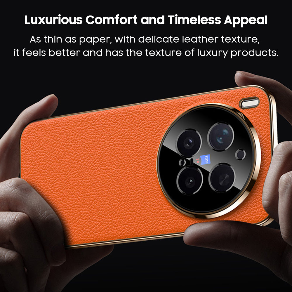 Electroplated Genuine Leather Pebbled Case