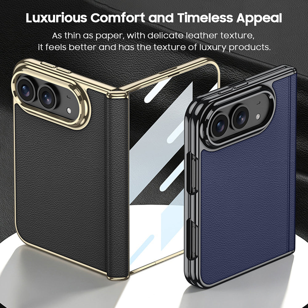 Electroplated Gold-Edged Leather Case