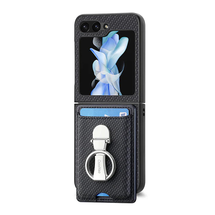 Carbon Fiber Leather Case with Ring Holder