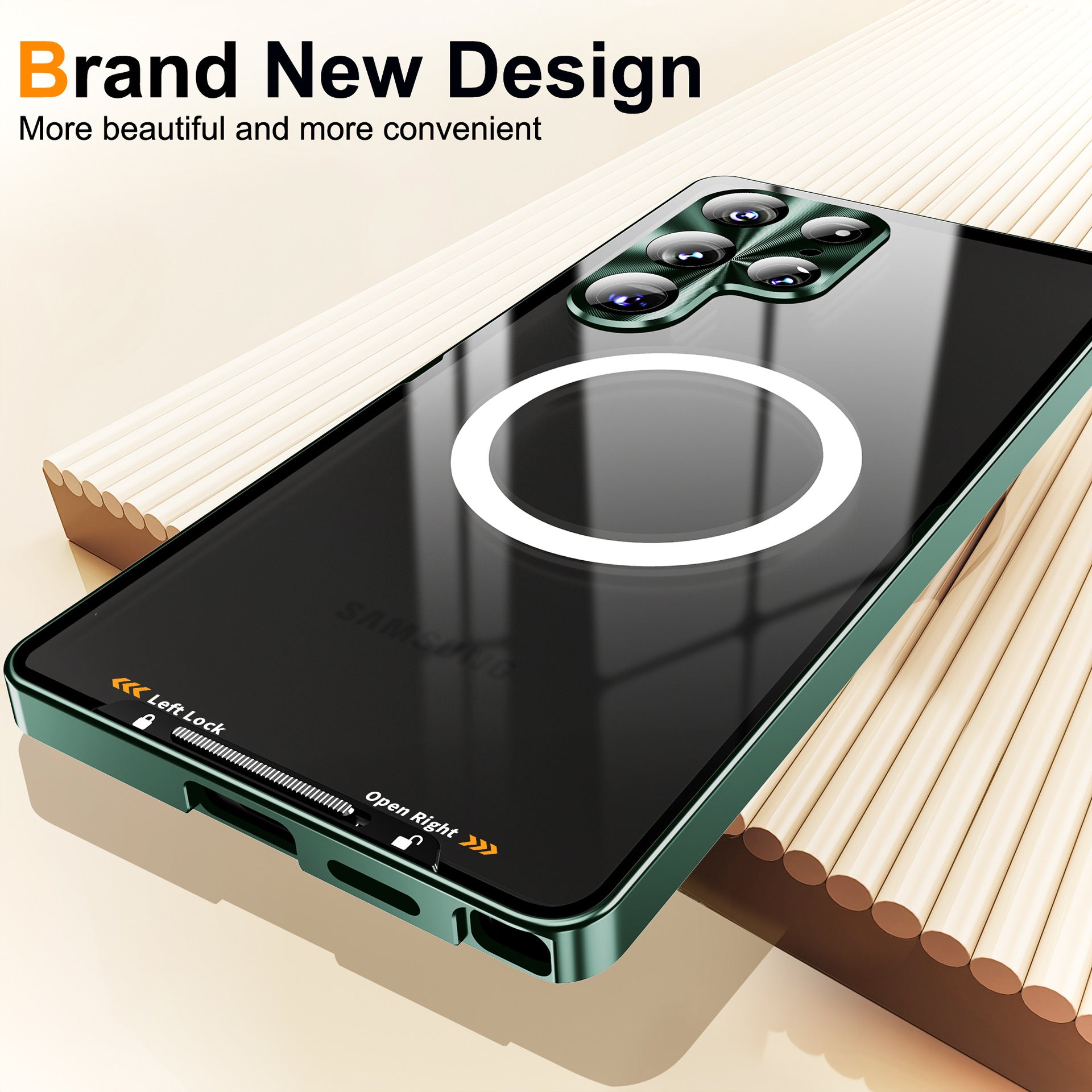 Metal Frame Glass Case with MagSafe