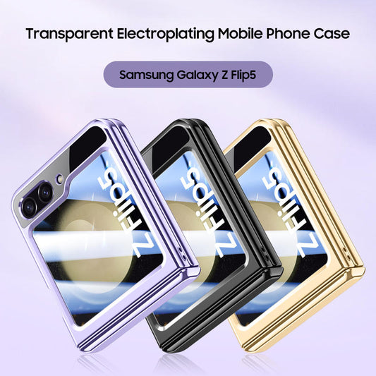 Samsung Series | Galaxy Z Flip5 Transparent Electroplating Mobile Phone Case