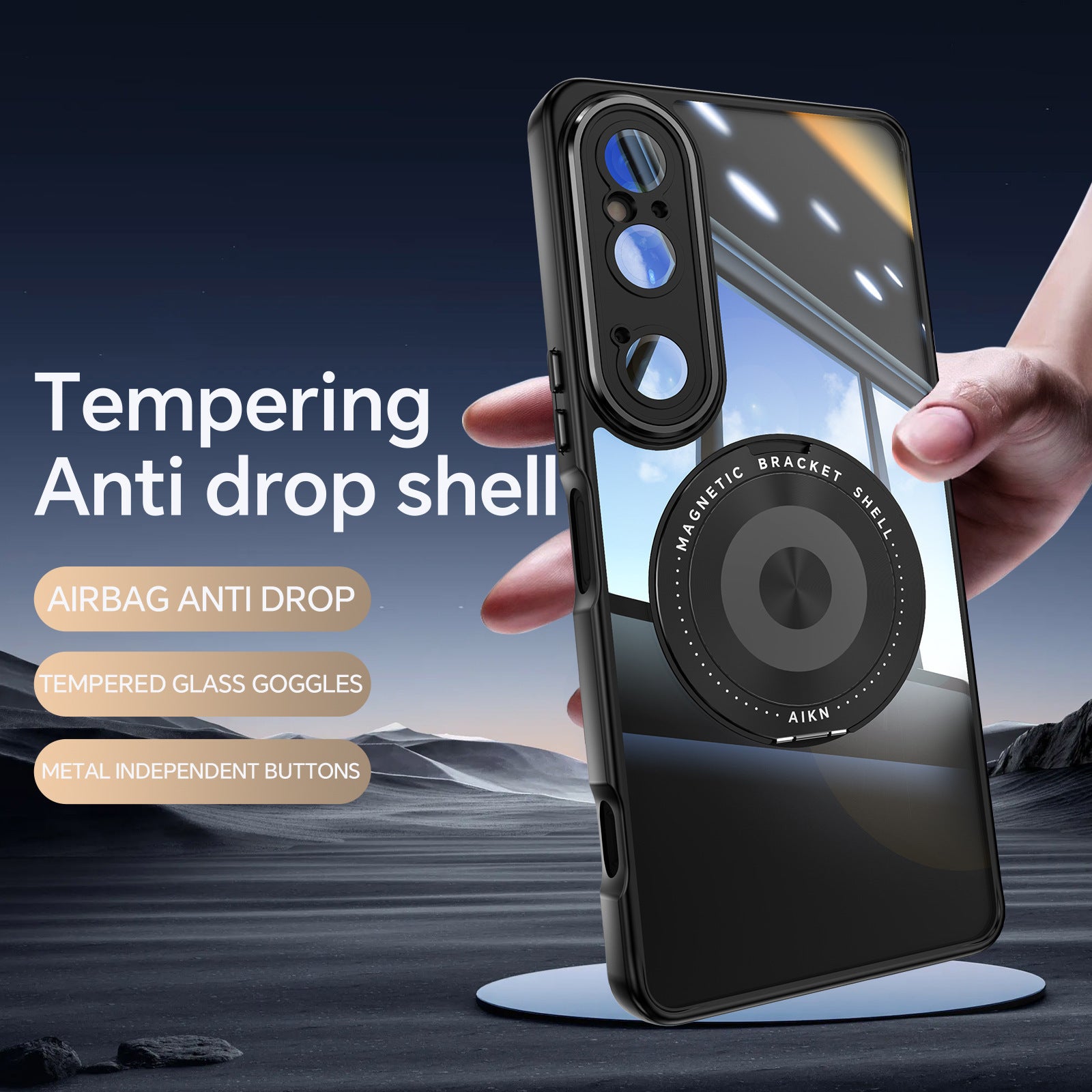 Swivel Stand Transparent Case