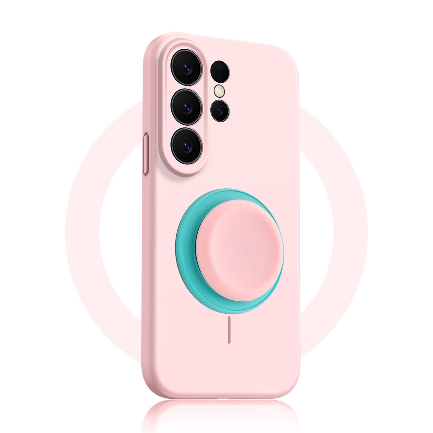 Solid Color Liquid Silicone Case with Kickstand