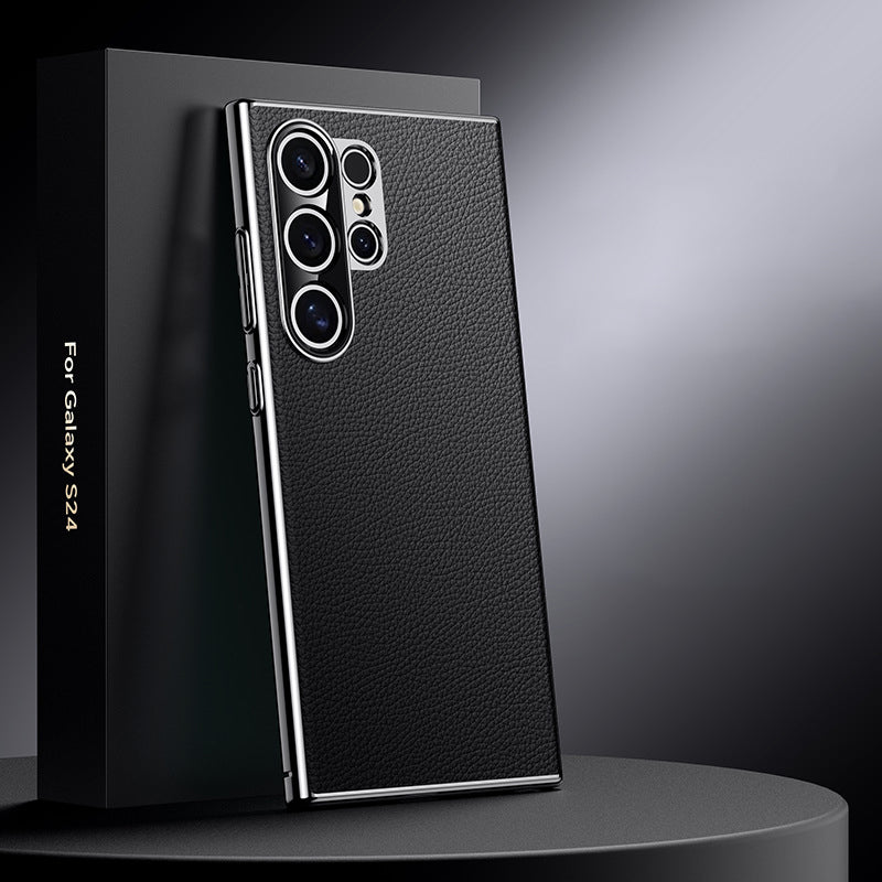 Electroplated Genuine Leather Pebbled Case