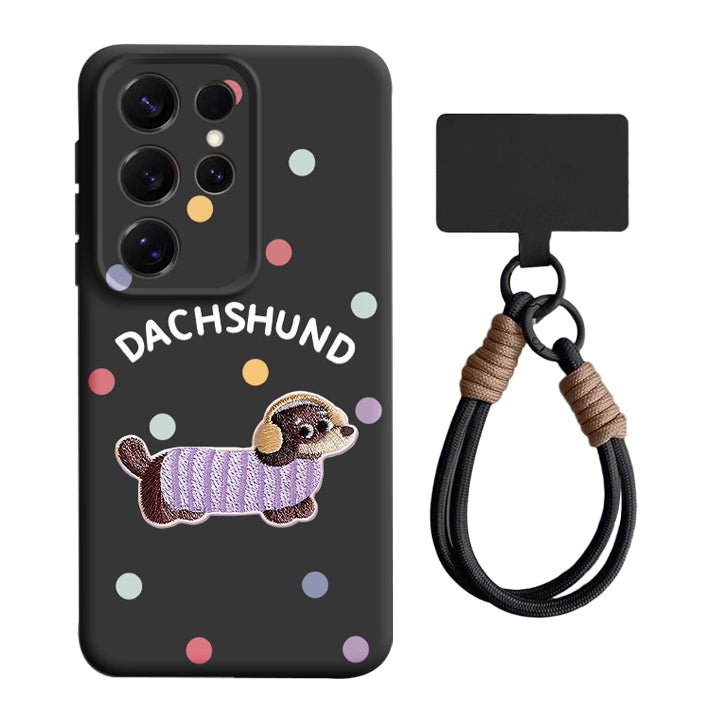 Dachshund Liquid Silicone Lanyard Case