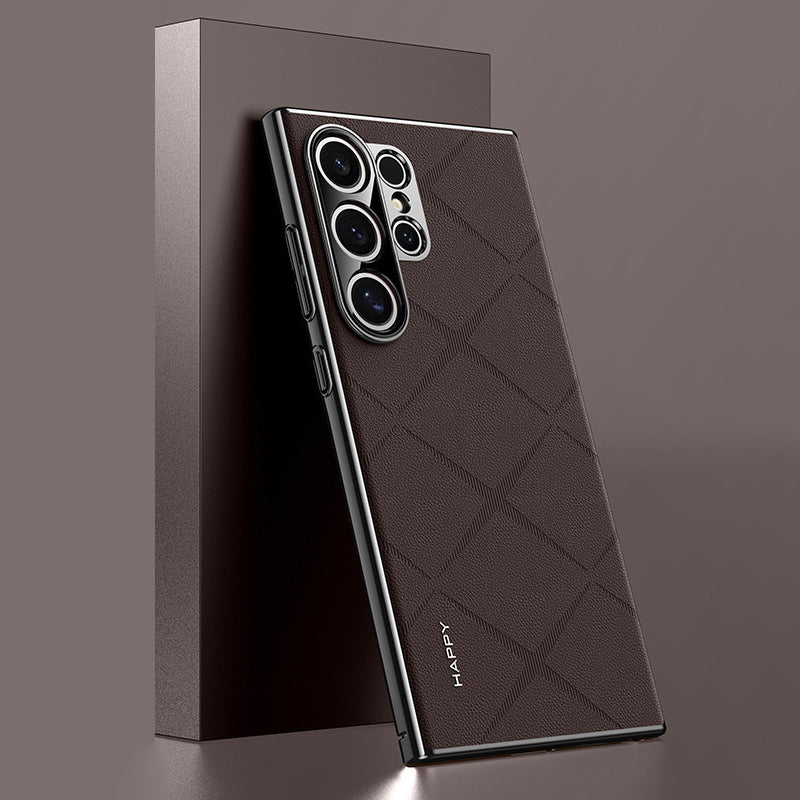 Electroplated Frame Business Leather Case