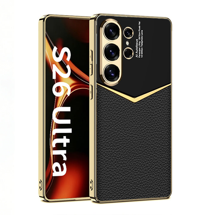 Fashionable Electroplated Stitching Leather Case