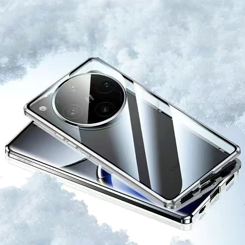 Metal Magnetic Frame Double-Sided Glass Case