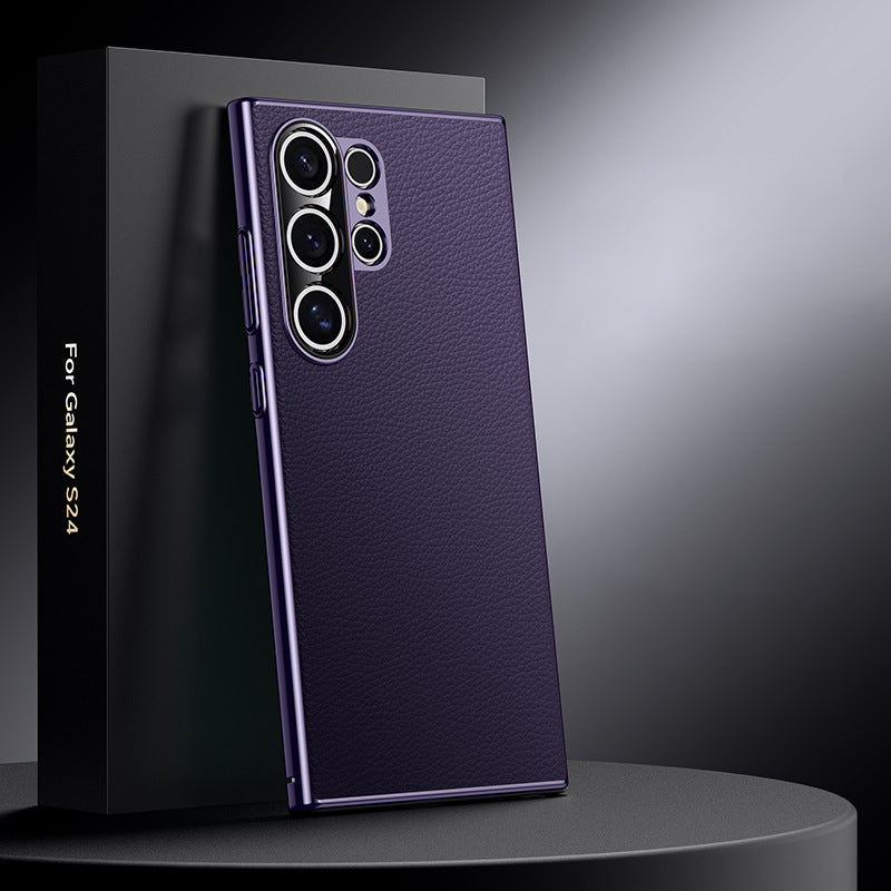 Electroplated Genuine Leather Pebbled Case