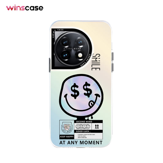 OnePlus Series | Funny Smiling Face Aurora Laser Phone Case